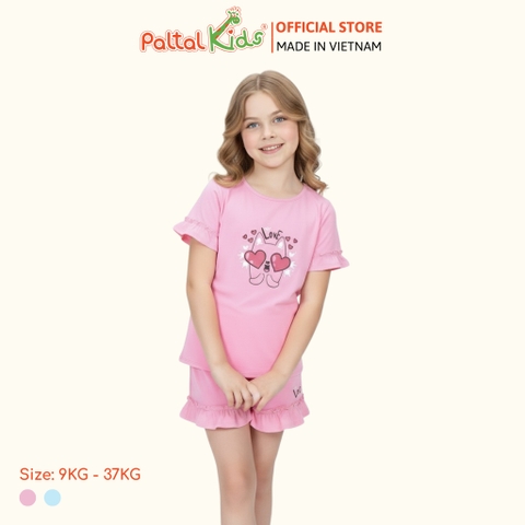 BST Mùa Xuân - Bộ Đùi Tay Ngắn Cotton Mỹ Bé Gái Cao Cấp - 025 2038