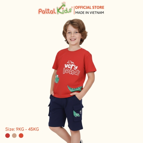 Đồ Bộ Đùi Túi Hộp Hình In Nhiệt Cá Sấu Cotton Mỹ Bé Trai Cao Cấp - 025 2121