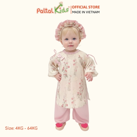 Set Áo Dài Thêu Hoa Cách Tân Kèm Phụ Kiện Bé Gái Cao Cấp - 533 6079