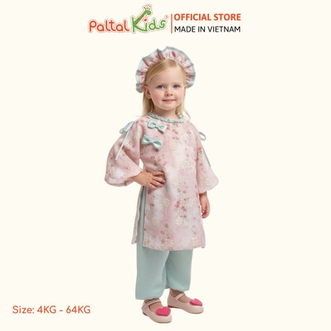 Set Áo Dài Thêu Hoa Cách Tân Kèm Phụ Kiện Bé Gái Cao Cấp - 533 6097