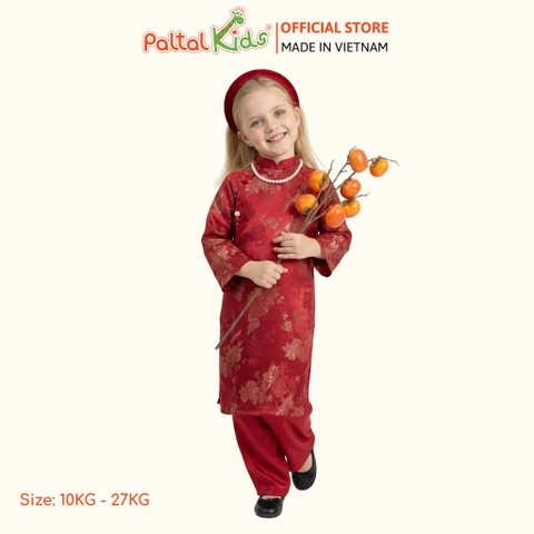 Set Áo Dài Lụa Gấm Cách Tân Kèm Phụ Kiện Bé Gái Cao Cấp - 533 6072