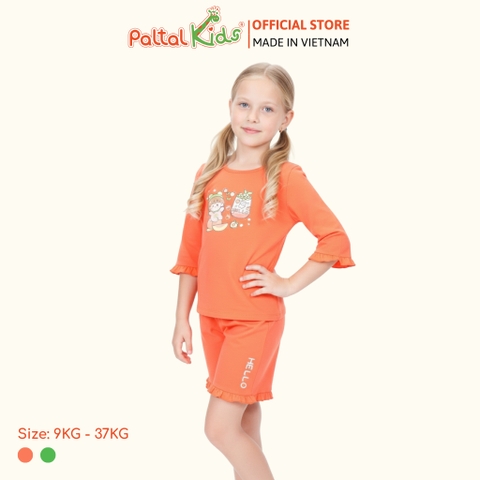 BST Mùa Thu - Bộ Đùi Tay Lỡ Cotton Mỹ Bé Gái Cao Cấp - 025 5196