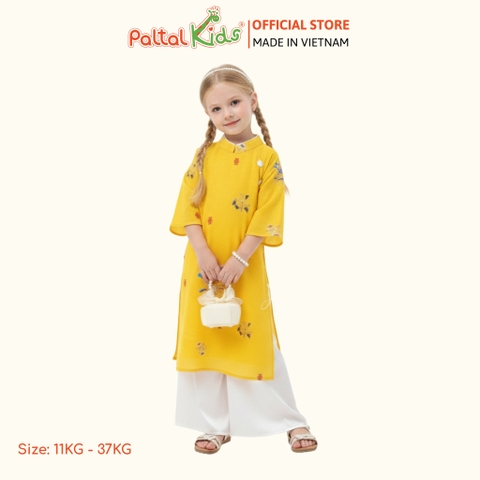 Set Áo Dài Voan Thô Cách Tân Cung Đình Bé Gái Cao Cấp - 533 6110