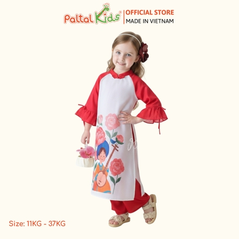 Set Áo Dài Voan Thô Cách Tân Như Ý Bé Gái Cao Cấp - 533 6112