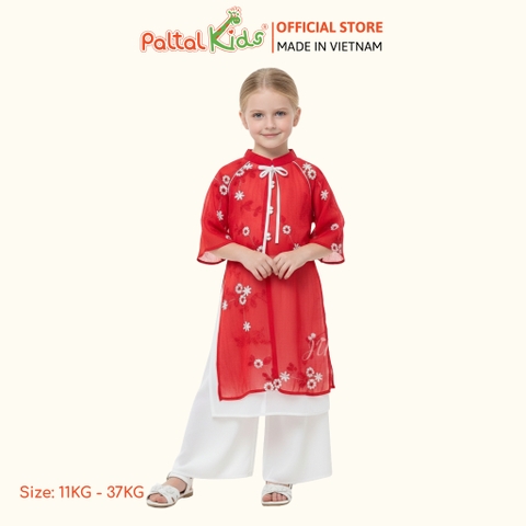 Set Áo Dài Voan Thêu Hóa Cách Tân Bé Gái Cao Cấp - 533 6113