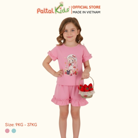 BST Mùa Xuân - Bộ Đùi Tay Ngắn Cotton Mỹ Bé Gái Cao Cấp - 025 2171