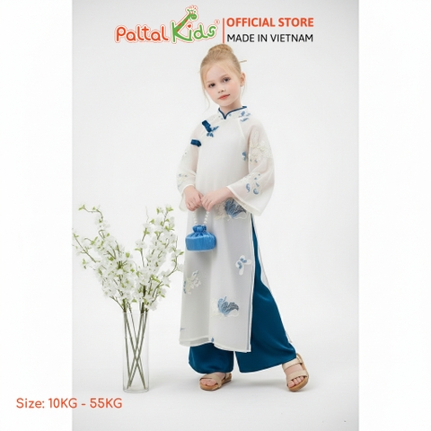 Set Áo Dài Thêu Hoa Cách Tân Bé Gái Cao Cấp - 533 6134