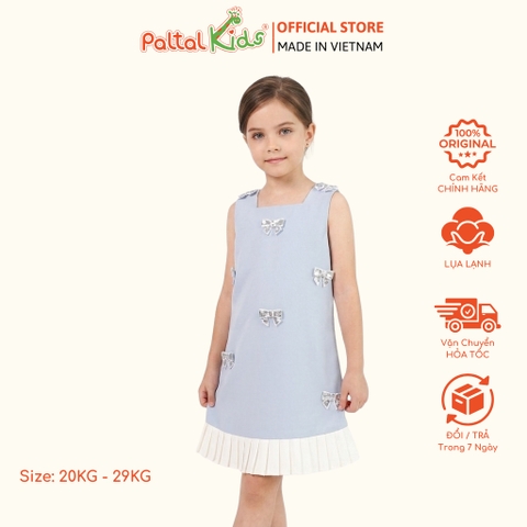 Đầm Dáng A Đuôi Cá Đính Nơ Lụa Lạnh Bé Gái Cao Cấp - 26C 8037