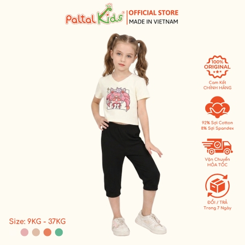 Đồ Bộ Lửng Hình In Chibi Usa - Sailor Moon Cotton Borib Bé Gái Cao Cấp - 224 7023