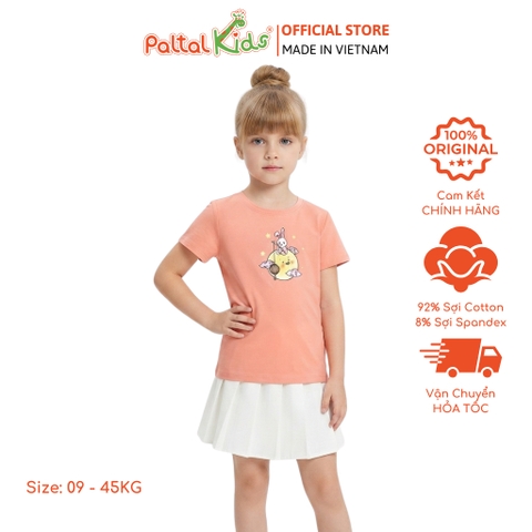 TRUNG THU 2024 - Áo Thun Cotton Mỹ Hình In Thỏ Ngọc Ngồi Cung Trăng Bé Gái Cao Cấp - 020 1429