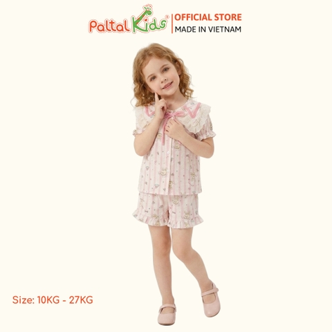 Đồ Bộ Đùi Đũi Mềm Họa Tiết Thỏ Con Phối Quần Bèo Bé Gái - 9211