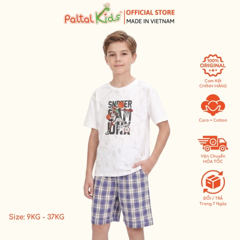 Quần Đùi Cotton Caro Có Dây Rút Bé Trai Cao Cấp - 118 8056