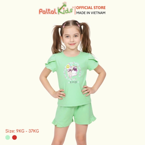 BST Mùa Xuân - Bộ Đùi Tay Ngắn Cotton Mỹ Bé Gái Cao Cấp - 025 5154