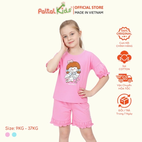 BST Mùa Thu - Bộ Đùi Tay Lỡ Cotton Mỹ Bé Gái Cao Cấp - 025 5197