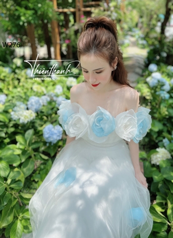 Đầm Maxi Dài Trễ Vai Dáng Xoè Hoa Nổi