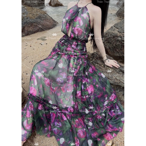 Váy Maxi Hoa Cổ Yếm