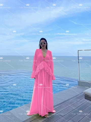 Bikini Hai Mảnh Quần Short Kèm Áo Khoác Dáng Xoè Giả Maxi