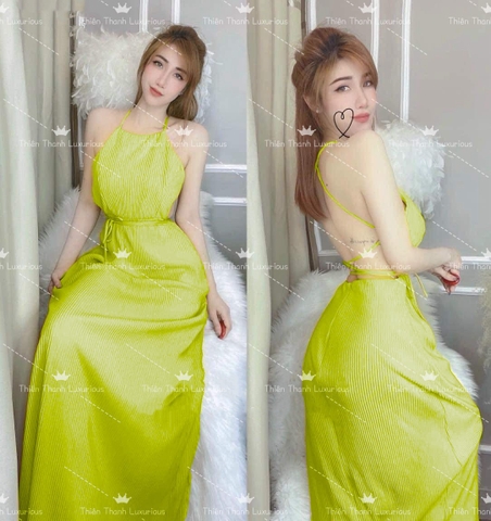 Đầm Maxi Cổ Yếm Hở Lưng