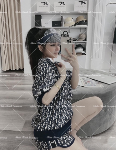 Set Sơ Mi Phối Quần Đùi Hoạ Tiết Dior