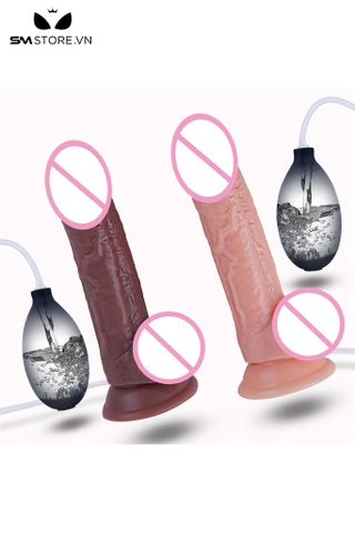 SMT2888 - Dương vật giả bắn tinh dính tường bơm tay dài 18.8cm
