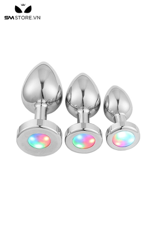 SMT1010 - Butt plug hậu môn kim loại có đèn 7 màu tự động thay đổi
