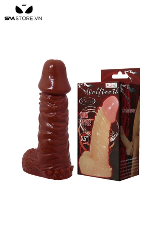 SMT1799 - Bao cao su đôn dên màu nâu chống xuất tinh sớm dài 14.4cm