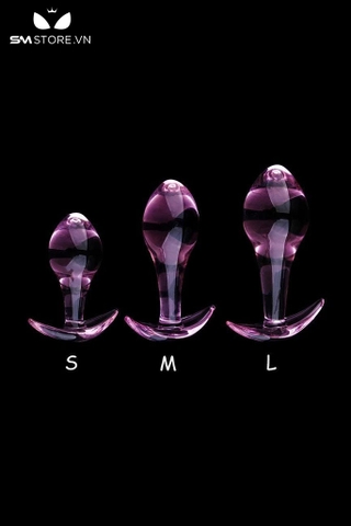 SMT1355 - Butt plug cắm hậu môn thủy tinh bằng thủy tinh trong suốt