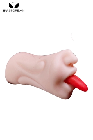 SMT489 - Âm đạo giả kèm miệng lè lưỡi có bi nổi trong dài 18cm