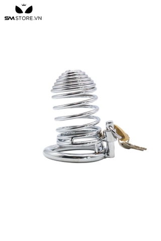 SMT2048 - Khóa dương vật inox dạng lồng với 12 thanh tròn
