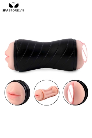 SMT2432 - Cốc thủ dâm 2 đầu âm đạo và miệng có thể tháo rời dài 21.5cm