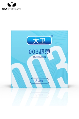 SMT1109 - Bao cao su siêu mỏng 0.03mm với hộp 3 gói rộng 52mm