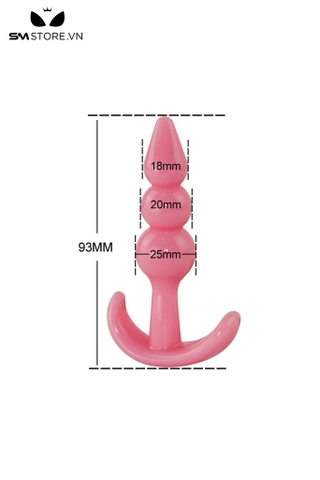 SMT1005 - Butt plug phích cắm hậu môn 3 tầng silicon dài 93mm