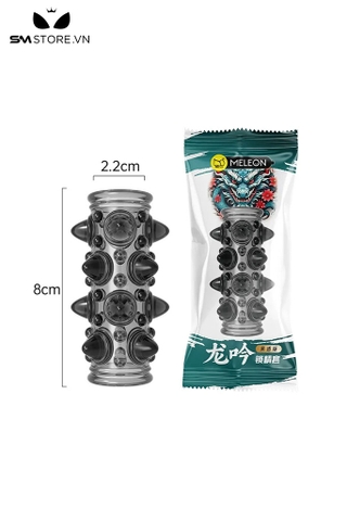 SMT883 - Bao cao su đôn dên khúc giữa có bi màu đen dài 8cm