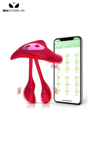 SMT1857 - Trứng rung 2 nhánh có 9 chế độ điều khiển qua APP dài 14cm