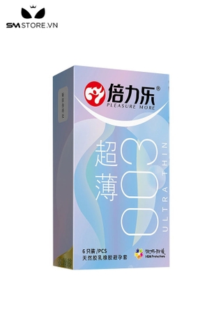 SMT1107 - Bao cao su siêu mỏng 0.03mm với hộp 6 gói cao 12cm