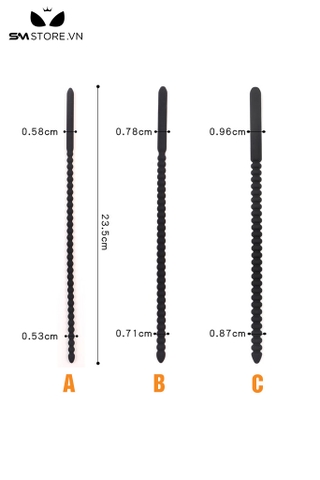 SMT2197 - Thanh niệu đạo sounding silicon mềm vân ngang có 3 size
