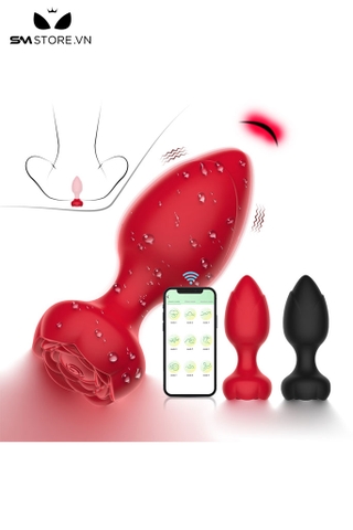 SMT2287 - Máy rung hậu môn đế hình hoa hồng dài 9.9cm sạc điện