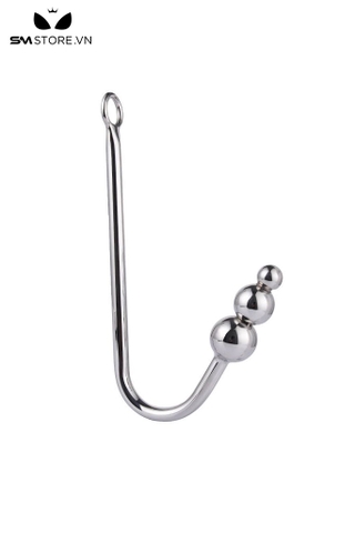 SMT449 - Anal hook  gắn 3 bi chất liệu kim loại dài 368mm màu trắng