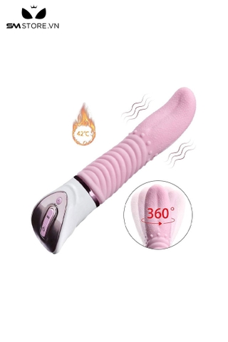 SMT644 - Lưỡi rung tỏa nhiệt silicon nhiều gai màu hồng dài 21cm