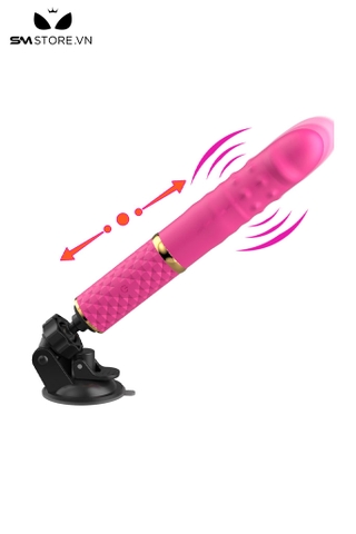 SMT2737 - Máy làm tình mini rung thụt xoay có đế dài 17.7cm
