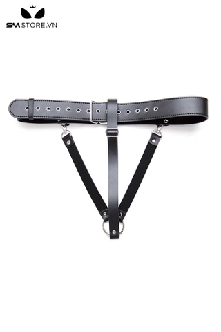 SMT2339 - Đai trinh tiết có móc sắt giả da PU eo 55-96cm