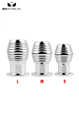 SMT3184 - Butt plug inox rỗng ruột thiết kế xoắn ốc có 3 kích cỡ