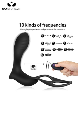 SMT971 - Máy rung hậu môn điều khiển từ xa với vòng đeo dài 2.5cm