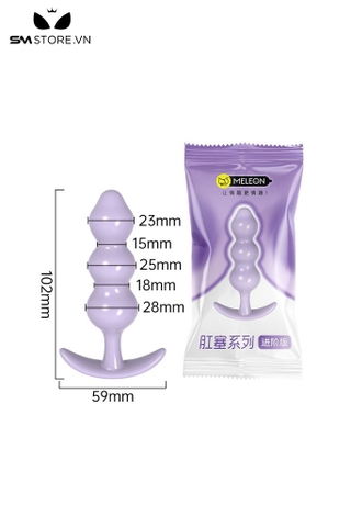 SMT1433 - Butt plug hậu môn với phích 3 tầng dài 102mm bằng nhựa