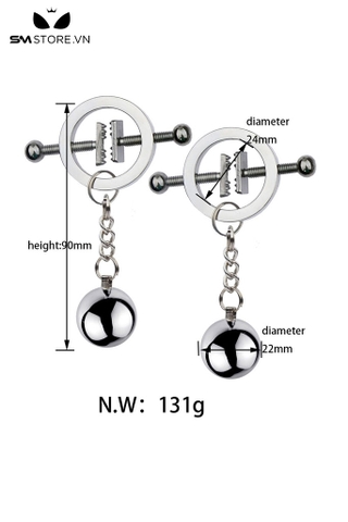 SMT2654 - Kẹp ti có nấc tròn điều chỉnh mix kèm chuông inox