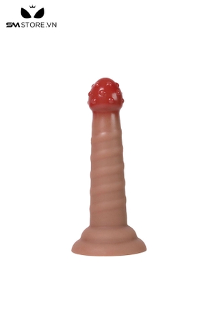 SMT2389 - Dương vật giả silicon mềm đầu có bi và gắn tường dài 18cm