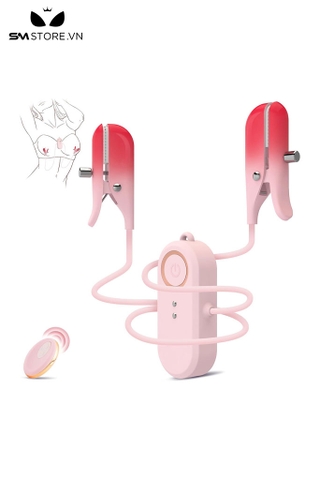 SMT1998 - Kẹp núm vú rung có dây và điều khiển mini dùng sạc điện