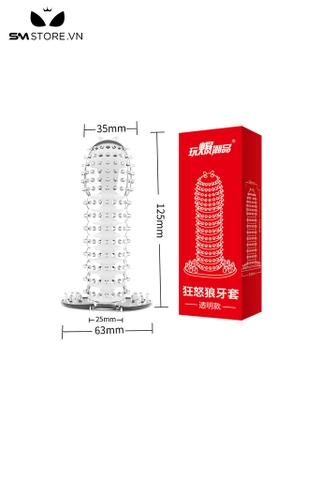 SMT701 - Bao cao su hình đế thuyền có gai màu trắng dài 125mm