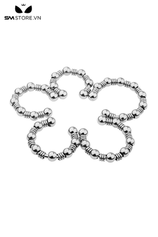 SMT2845 - Vòng đeo đầu khấc có bi chất liệu inox cao cấp và 5 size