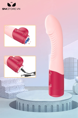 SMT1960 - Máy rung đầu dương vật hồng bằng silicon dài 18cm
